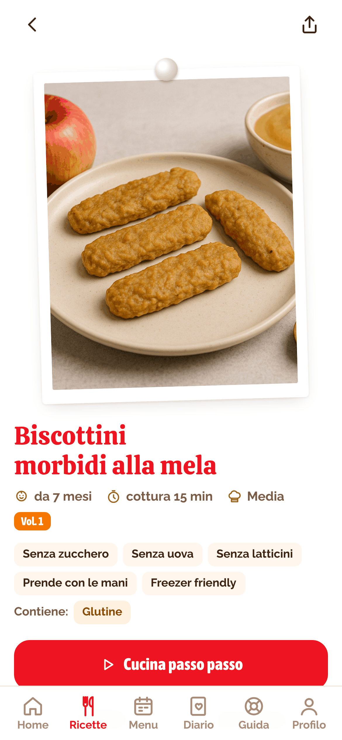 Una ricetta nell’app